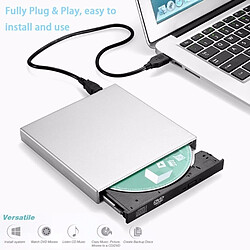 Avis Wewoo Convertisseur de vinyle USB 2.0 Portable Ultra Slim DVD-RW externe inséré CD-RW Lecteur DVD-ROM Graveur pour PC