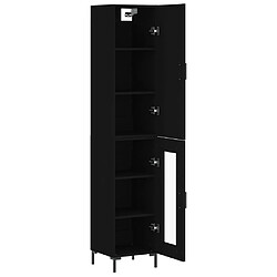 Avis vidaXL Buffet haut Noir 34,5x34x180 cm Bois d'ingénierie