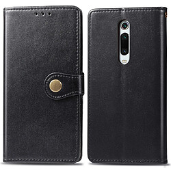 Wewoo Housse Coque Etui en cuir de couleur unie pour téléphone mobile avec boucle de protection et cadre photo et fente carteporte-monnaie et support Xiaomi 9T / 9T Pro / Redmi K20 / Redmi K20 Noir