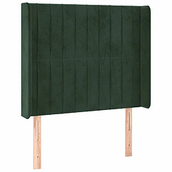 Maison Chic Tête de lit moderne avec oreilles pour chambre - Décoration de lit Vert foncé 103x16x118/128 cm Velours -MN59935