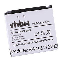 vhbw batterie compatible avec Samsung SGH-F260, SGH-F268, SGH-F330, SGH-G400 Soul smartphone (700mAh, 3,7V, Li-Ion)