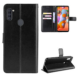 Etui en PU Cheval fou avec support noir pour Samsung Galaxy A11