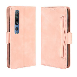 Etui en PU conception spéciale avec plusieurs porte-cartes rose pour votre Xiaomi Mi 10/Mi 10 Pro 5G