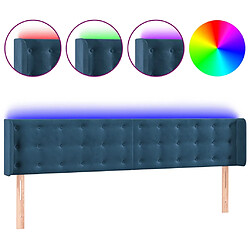 vidaXL Tête de lit à LED Bleu foncé 183x16x78/88 cm Velours