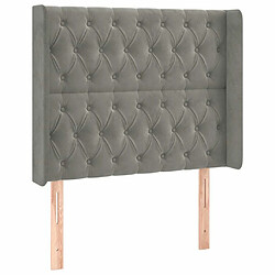 Avis Maison Chic Tête de lit scandinave à LED,meuble de chambre Gris clair 103x16x118/128 cm Velours -MN19221