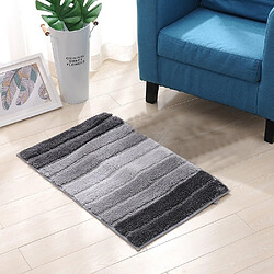 Wewoo Tapis en microfibre pour de sol de salle de bains de cuisine anti-glisse d'intérieur à rayurestaille 46x71cm Gris