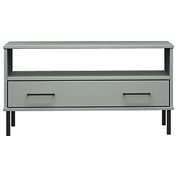 Avis vidaXL Table basse avec pieds en métal Gris 85x50x45 cm Bois OSLO