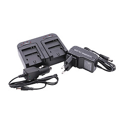 vhbw Chargeur de batterie double compatible avec Canon BP-807, BP-808, BP-819, BP-820, BP-827, BP-828, NB-4L, NB-8L caméra, DSLR, action-cam