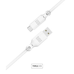 BIGBEN Câble synchro et charge blanc USB A/ USB Type-C 3A 2m Just green