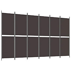 vidaXL Cloison de séparation 6 panneaux Marron 300x180 cm Tissu