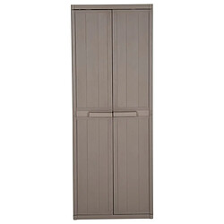 vidaXL Armoire de rangement jardin Marron 65x45x172 cm PP Aspect bois