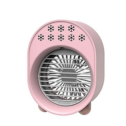 (Rose) Ventilateur de Climatisation Portable 3W Mini Ventilateur de Refroidissement Éolien à Trois Vitesses Ventilateur de Refroidissement de Bureau USB Rechargeable