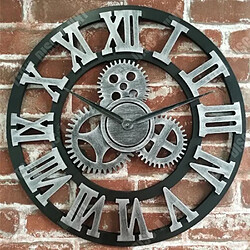 Acheter Tech Discount TD® Style européen salon horloge murale art rétro moderne engrenage créatif horloge personnalité maison bar décoration horloge