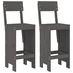 Avis Maison Chic Table de bar et chaises d'extérieur 3 pcs,Ensemble de bar de jardin pour relax gris bois de pin massif -GKD327462