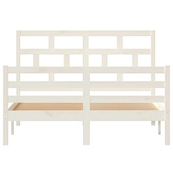 Acheter Maison Chic Lit adulte - Lit simple Cadre de lit,Structure du lit Contemporain Blanc Bois massif 140x200 cm -MN91556