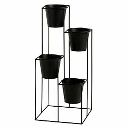 Paris Prix Lot de 4 Cache-Pots sur Pied Étagère 70cm Noir