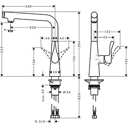 Hansgrohe - Mitigeur de cuisine Metris Select M71 260 1 jet chromé