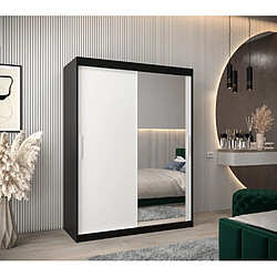 Abiks Meble Armoire TOKYO 2 à portes coulissantes 200/150/62 2 portes (noir/blanc)