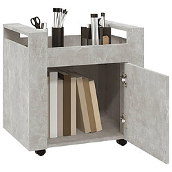 Acheter vidaXL Chariot de bureau Gris béton 60x45x60 cm Bois d'ingénierie