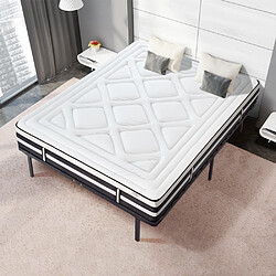 MAISON AUBERTIN Matelas Mémoire 28cm + sommier métal 140x200