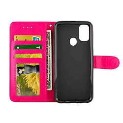 Acheter Wewoo Housse Coque Pour Galaxy M30s Crazy Horse Texture de protection en cuir à rabat horizontal avec support et fentes cartes et portefeuille et cadre photo Magenta