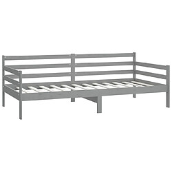 Acheter vidaXL Lit de jour sans matelas gris bois de pin massif 90x200 cm