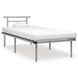 vidaXL Cadre de lit sans matelas gris métal 90x200 cm