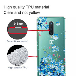 Coque en TPU impression de motifs souple fleur bleue pour votre OnePlus 8