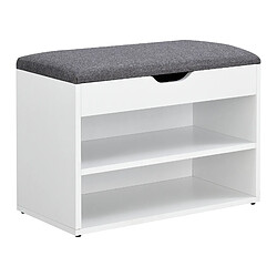 Banc à Chaussures Gentofte 46 x 60 x 30 cm Blanc Gris [en.casa] 