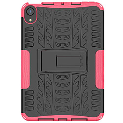 Coque en TPU texture de pneu, antichoc avec béquille rose pour votre Apple iPad mini 6 (2021)