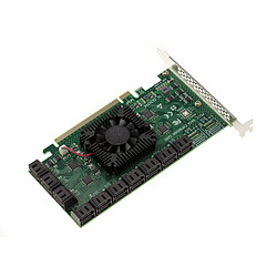 Kalea-Informatique Carte PCIe 3.0 16x avec 20 ports SATA 6G. Chipset ASM1812 et ASM1064.