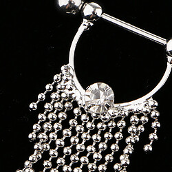 Avis 1 paire perles tassle mamelon anneau dangle bouclier nipplerings blanc cristal