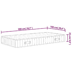 vidaXL Matelas à ressorts ensachés dureté moyenne 100x200 cm pas cher