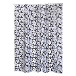 MSV Rideau de douche Polyester CALULA 180x200cm QUALITÉ PREMIUM Gris - Anneaux inclus