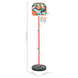 vidaXL Ensemble de basket portable réglable 133-160 cm pas cher