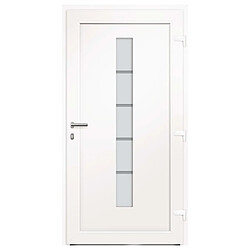 Avis vidaXL Porte d'entrée Aluminium et PVC Blanc 110x210 cm