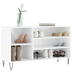 Avis Maison Chic Armoire à chaussure,Meuble à Chaussures Blanc brillant 102x36x60 cm Bois ingénierie -MN60597