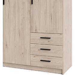 Cstore Armoire VEGA - Décor Gris anthracite - 3 portes + 3 tiroirs - L 147 x P 49,6 x H 200,4 cm pas cher