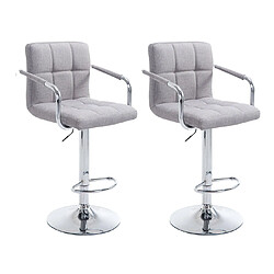 Non Lot de 2 tabourets de bar Lucy V2 tissu chrome