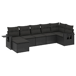 Maison Chic Ensemble Tables et chaises d'extérieur 7pcs avec coussins,Salon de jardin noir résine tressée -GKD244457