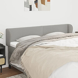 Maison Chic Tête de lit moderne avec oreilles pour chambre - Décoration de lit Gris clair 163x23x78/88 cm Tissu -MN78268