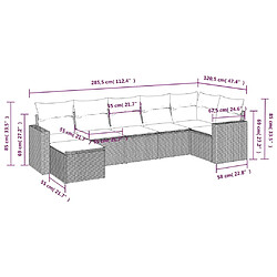 Avis Maison Chic Salon de jardin avec coussins 7 pcs | Ensemble de Table et chaises | Mobilier d'Extérieur gris résine tressée -GKD20079