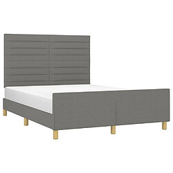 Avis Maison Chic Lit adulte - Cadre Structure de lit avec tête de lit Contemporain Gris foncé 140x200 cm Tissu -MN92797