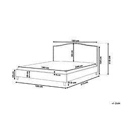 Avis Beliani Lit double en tissu beige 180 x 200 cm MONTPELLIER