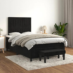 Maison Chic Lit Adulte - Lit simple Lit à sommier tapissier avec matelas moelleux - Meuble de Chambre - Noir 120x200 cm Velours -MN76549