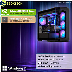 Sedatech PC Gamer Large Vision • AMD Ryzen 9 7900X • RTX4080 Super • 64Go DDR5 • 2To SSD M.2 • Windows 11