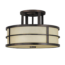 Elstead Lighting Plafonnier semi-affleurant à 3 ampoules bronze, E27