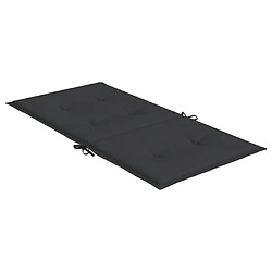 Acheter vidaXL Coussins de chaise de jardin à dossier bas lot de 2 noir