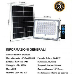 Tradex LED 100 WATT TWILIGHT PANNEAU D'ÉNERGIE SOLAIRE TÉLÉCOMMANDE IP65 SL-100W