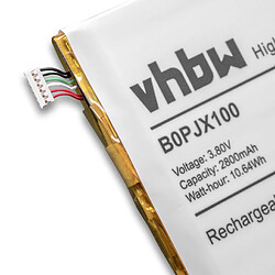 vhbw Li-Polymer Batterie 2800mAh (3.85V) pour téléphone, smartphone HTC A53, A55, D828t, D828w comme BOPJX100, 35H00239-00M.